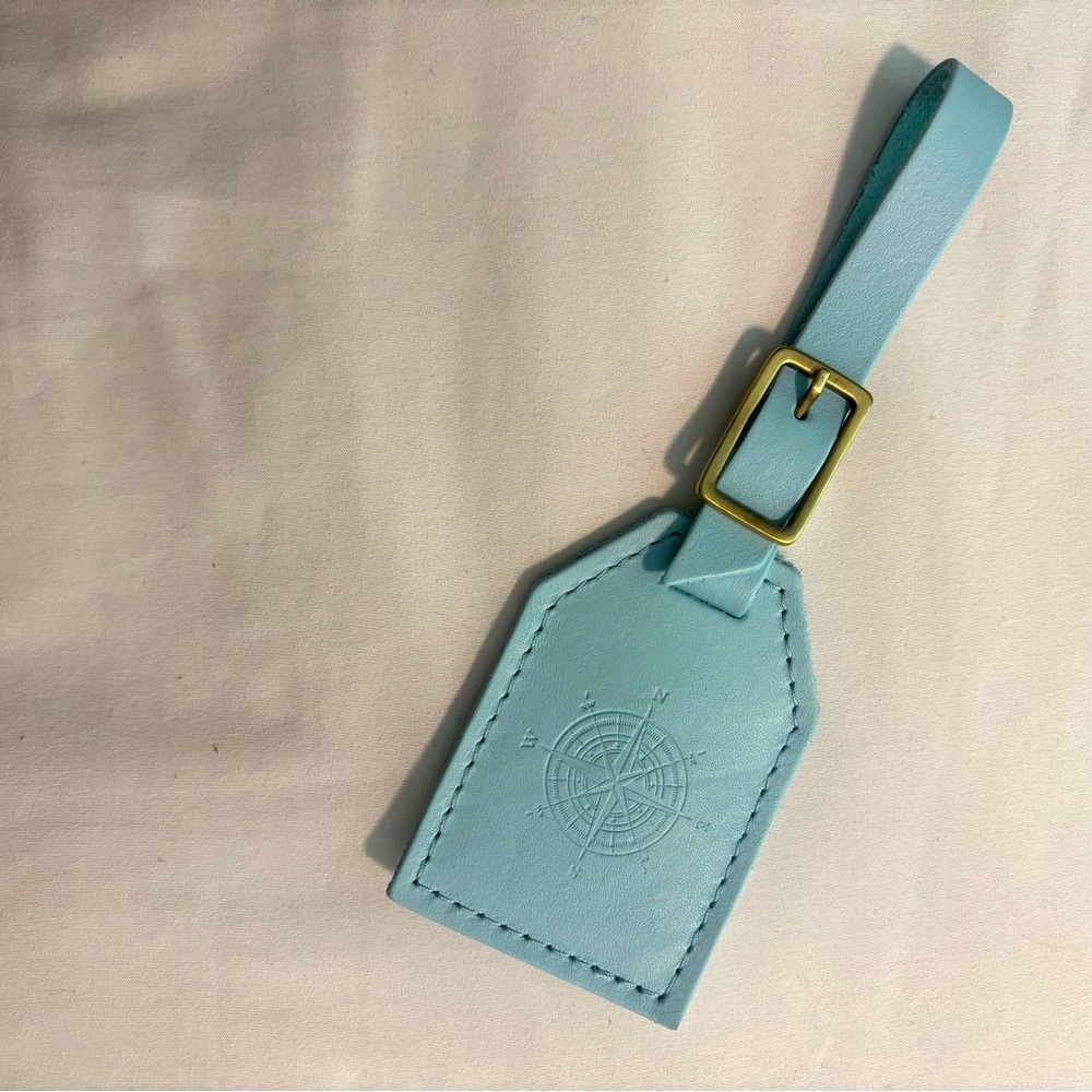 Portland Leather Compass Leather Luggage Tag in Cabo